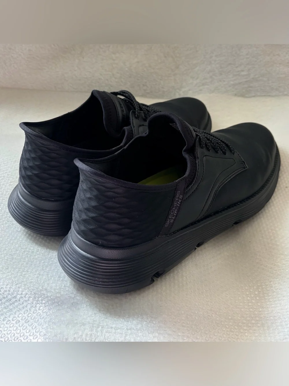 Skechers Black  Leather‎ Men's Slip-Ins Casual Loafer Sz 13